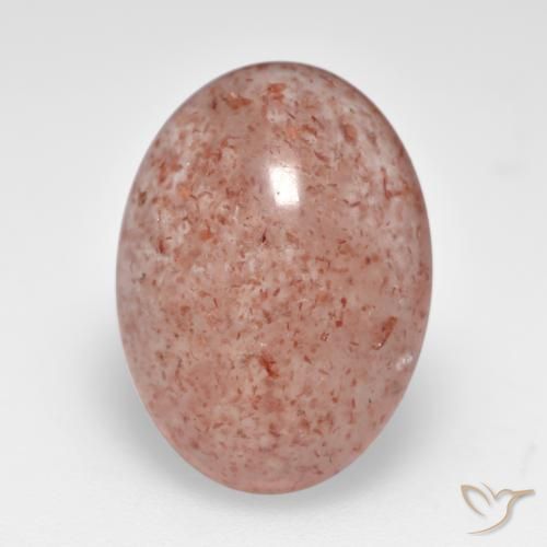 7.36ct Натуральный Оранжево-розовый Клубничный кварц, Овал, Полупрозрачный