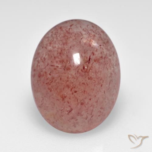6.80ct Натуральный Средне-светло-розовый Клубничный кварц, Овал, Полупрозрачный