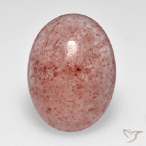 6.60ct Натуральный Средне-светло-розовый Клубничный кварц, Овал, Полупрозрачный