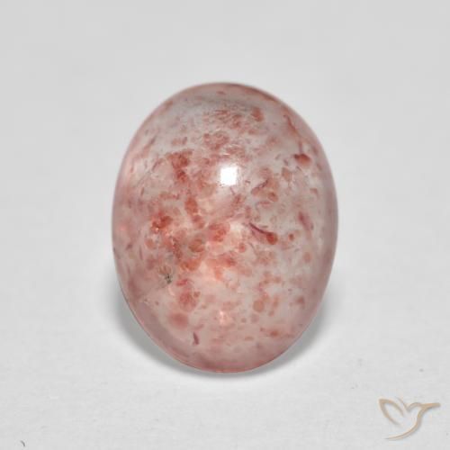 1.19ct Натуральный Землисто-розовый Клубничный кварц, Овал, Полупрозрачный