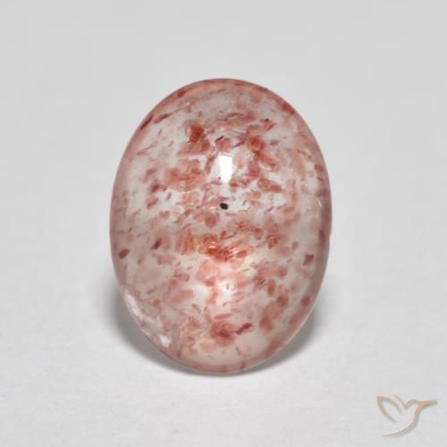 0.96ct Натуральный Божья коровка красный Клубничный кварц, Овал, Прозрачный