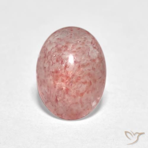 0.96ct Натуральный Землисто-розовый Клубничный кварц, Овал, Полупрозрачный