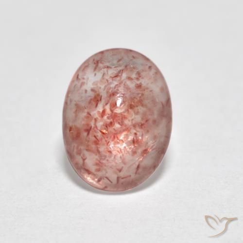 0.87ct Натуральный Средний розовый Клубничный кварц, Овал, Полупрозрачный