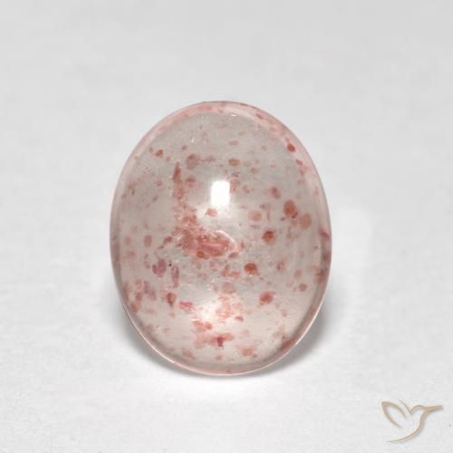 0.90ct Натуральный Светло-розовый Клубничный кварц, Овал, Прозрачный