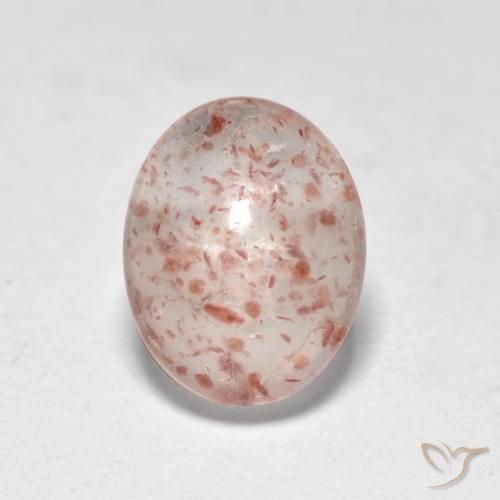 0.87ct Натуральный Землисто-розовый Клубничный кварц, Овал, Прозрачный