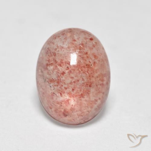 1.20ct Натуральный Землисто-розовый Клубничный кварц, Овал, Полупрозрачный