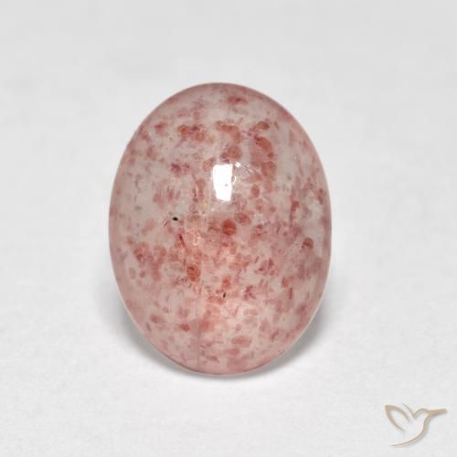 0.95ct Натуральный Землисто-розовый Клубничный кварц, Овал, Полупрозрачный