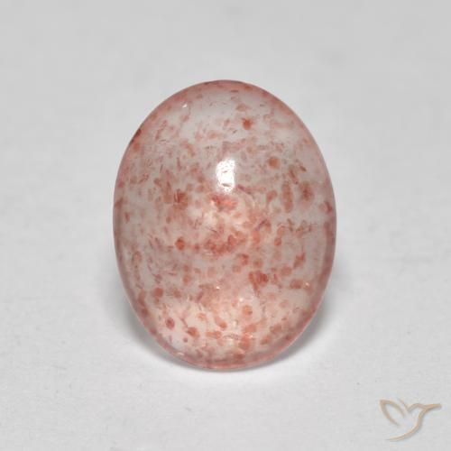 0.90ct Натуральный Землисто-розовый Клубничный кварц, Овал, Полупрозрачный