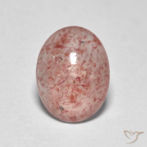1.08ct Натуральный Землисто-розовый Клубничный кварц, Овал, Полупрозрачный
