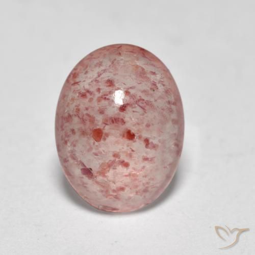 1.09ct Натуральный Средний розовый Клубничный кварц, Овал, Полупрозрачный
