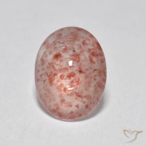 0.93ct Натуральный Светло-розовый Клубничный кварц, Овал, Полупрозрачный