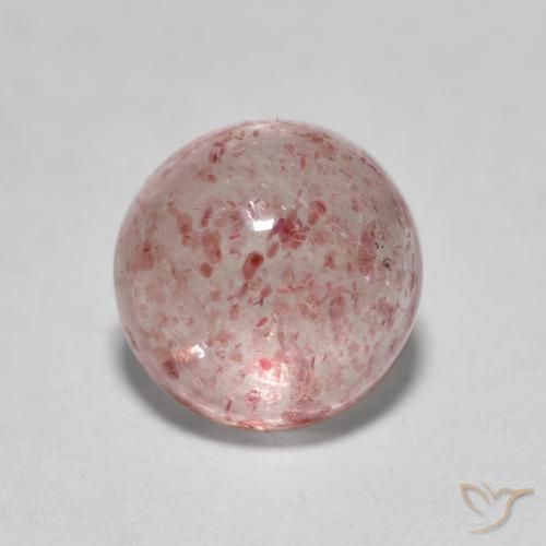 1.63ct Натуральный Светло-розовый Клубничный кварц, Круглый, Полупрозрачный