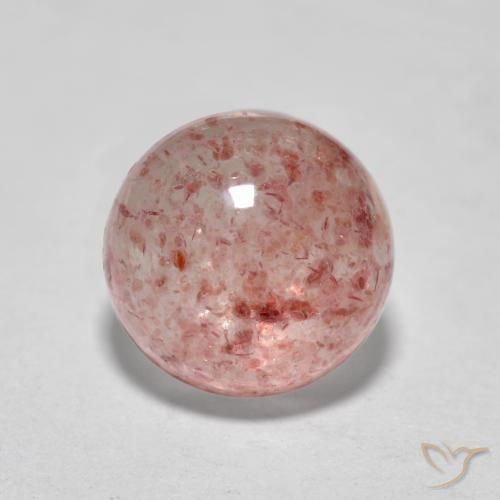 1.90ct Натуральный Средне-светло-розовый Клубничный кварц, Круглый, Полупрозрачный