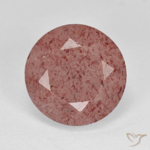 6.14ct Натуральный Средний розовый Клубничный кварц, Круглый, Полупрозрачный