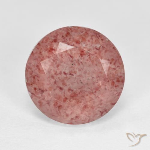 4.40ct Натуральный Оттенки розового Клубничный кварц, Круглый, Полупрозрачный