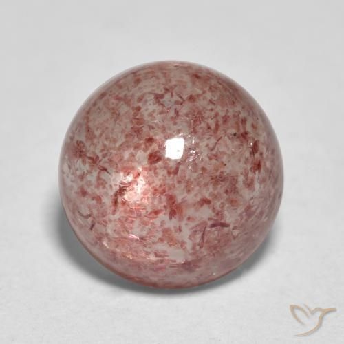 2.75ct Натуральный Средний розовый Клубничный кварц, Круглый, Полупрозрачный