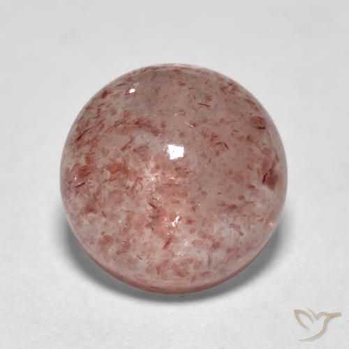 2.47ct Натуральный Средний розовый Клубничный кварц, Круглый, Полупрозрачный