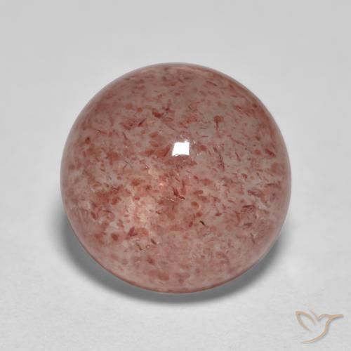 3.56ct Натуральный Светло-розовый разных оттенков Клубничный кварц, Круглый, Полупрозрачный