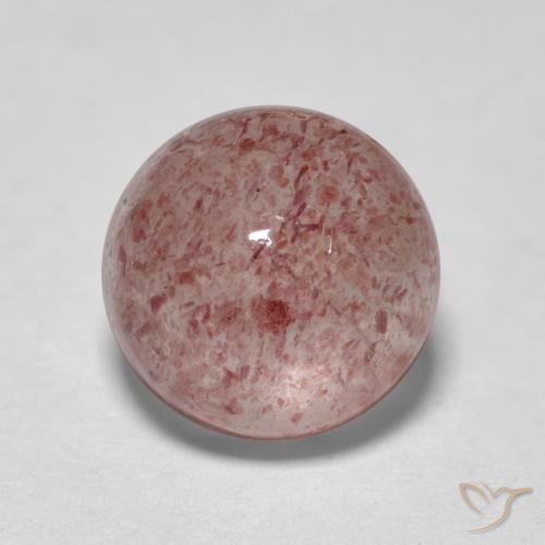 1.96ct Натуральный Землисто-розовый Клубничный кварц, Круглый, Полупрозрачный