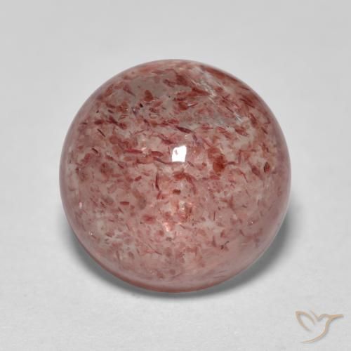 3.84ct Натуральный Светло-розовый Клубничный кварц, Круглый, Полупрозрачный