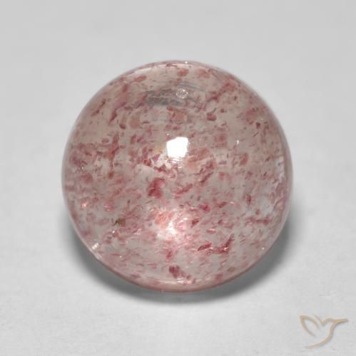 2.69ct Натуральный Светло-розовый Клубничный кварц, Круглый, Полупрозрачный