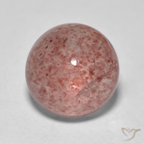 2.89ct Натуральный Средний розовый Клубничный кварц, Круглый, Полупрозрачный