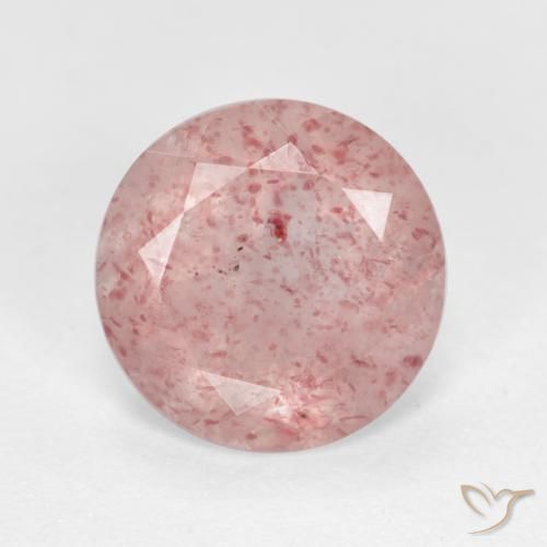 2.40ct Натуральный Светло-розовый Клубничный кварц, Круглый, Полупрозрачный