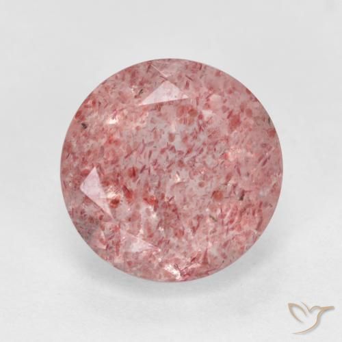 3.04ct Натуральный Землисто-розовый Клубничный кварц, Круглый, Полупрозрачный