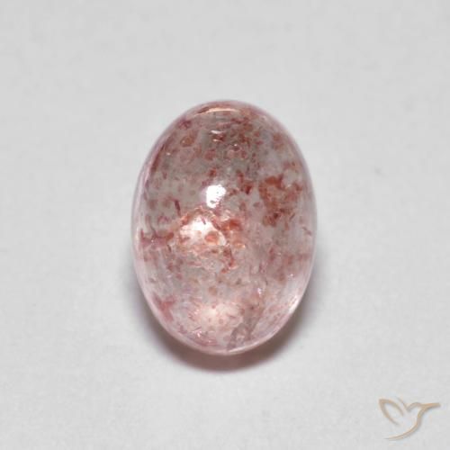 1.23ct Натуральный Светло-розовый Клубничный кварц, Овал, Полупрозрачный