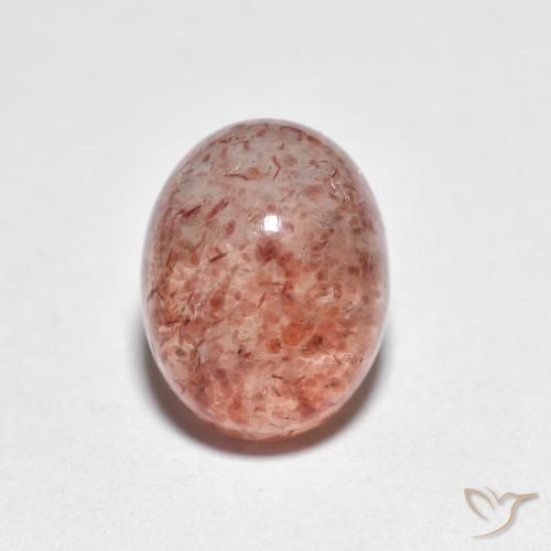 2.47ct Натуральный Светлый Кирпич Красный Клубничный кварц, Овал, Прозрачный