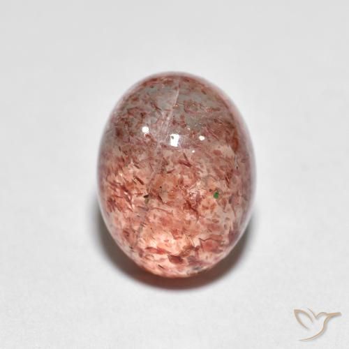 2.46ct Натуральный Светлый Кирпич Красный Клубничный кварц, Овал, Прозрачный