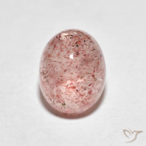 2.59ct Натуральный Землисто-розовый Клубничный кварц, Овал, Полупрозрачный