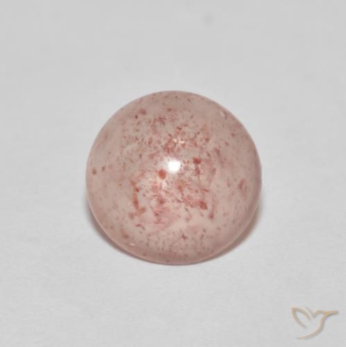 2.15ct Натуральный Бледно-красновато-оранжевый Клубничный кварц, Круглый, Прозрачный