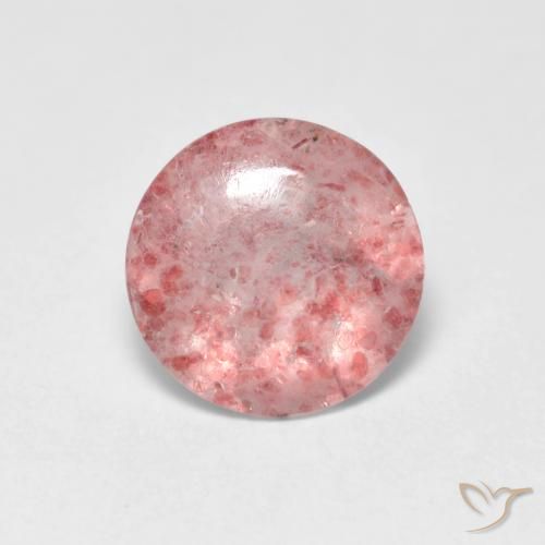 1.08ct Натуральный Светло-розовый разных оттенков Клубничный кварц, Круглый, Прозрачный