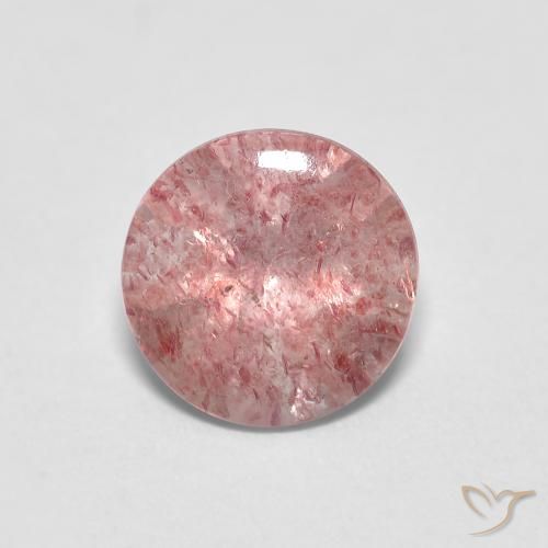 1.14ct Натуральный Светло-розовая жевательная резинка Клубничный кварц, Круглый, Прозрачный