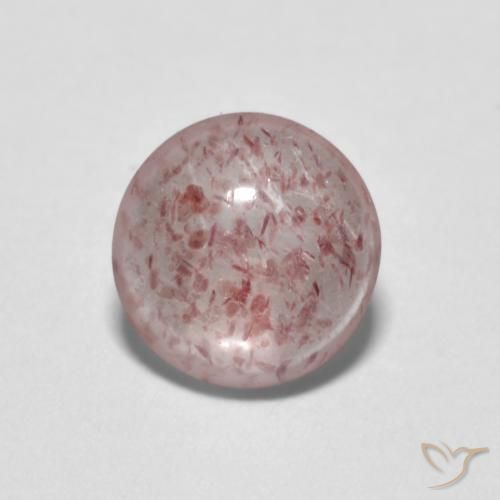 0.90ct Натуральный Светло-розовый Клубничный кварц, Круглый, Прозрачный