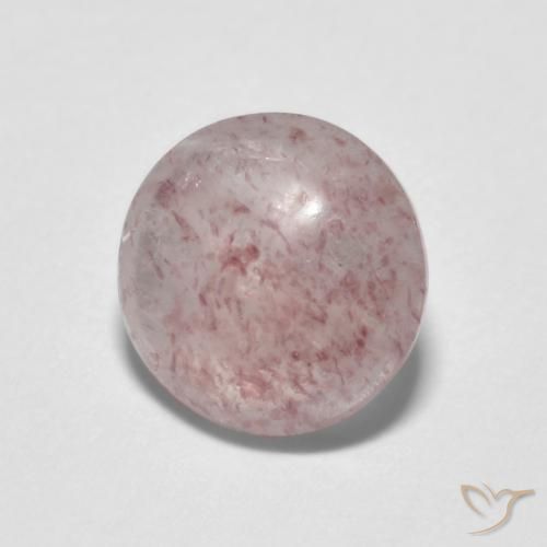 1.28ct Натуральный Светло-розовый Клубничный кварц, Круглый, Прозрачный
