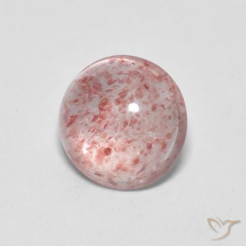 1.18ct Натуральный Светло-розовый Клубничный кварц, Круглый, Прозрачный