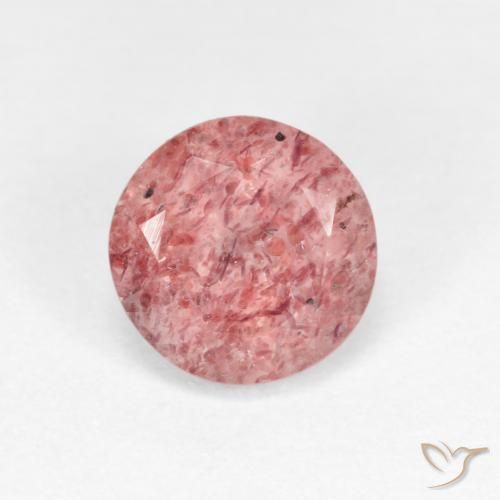 1.15ct Натуральный Оттенки розового Клубничный кварц, Круглый, Прозрачный