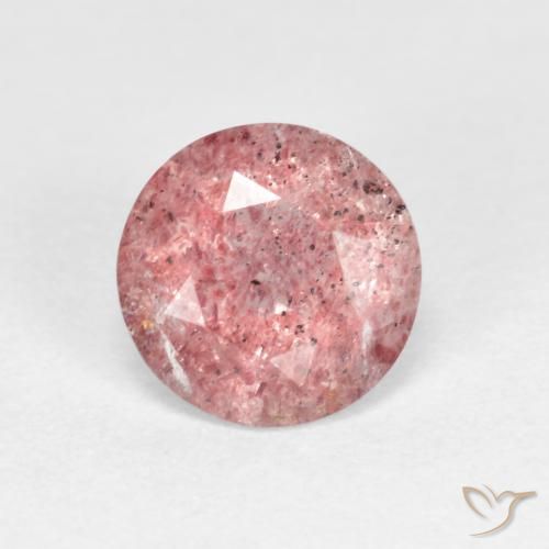 1.06ct Натуральный Светло-розовая жевательная резинка Клубничный кварц, Круглый, Прозрачный