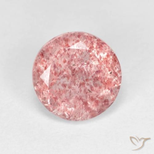 1.68ct Натуральный Светло-розовая жевательная резинка Клубничный кварц, Круглый, Прозрачный