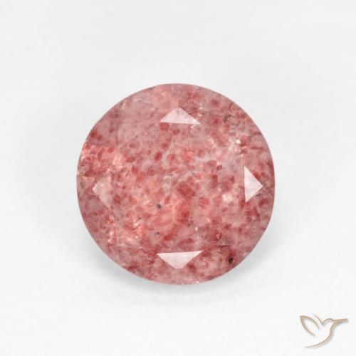 1.22ct Натуральный Средний розовый Клубничный кварц, Круглый, Прозрачный
