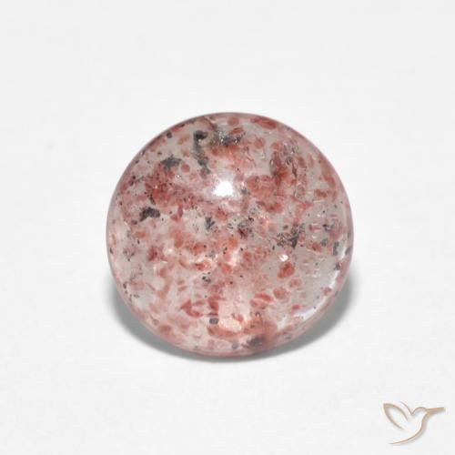 0.98ct Натуральный Темно-розовый Клубничный кварц, Круглый, Прозрачный
