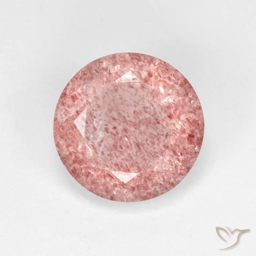 2.16ct Натуральный Светло-розовый Клубничный кварц, Круглый, Прозрачный