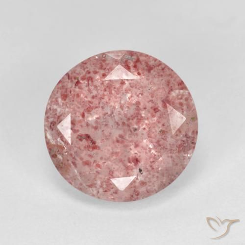 3.19ct Натуральный Светло-ярко-розовый Клубничный кварц, Круглый, Прозрачный