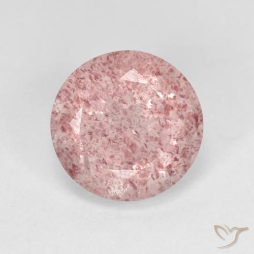 2.47ct Натуральный Светло-розовая жевательная резинка Клубничный кварц, Круглый, Прозрачный