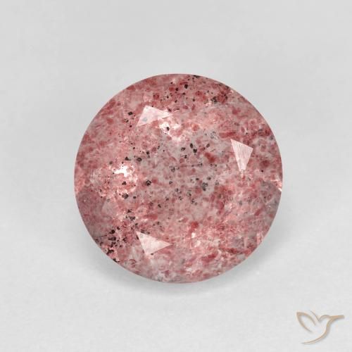 2.49ct Натуральный Темно-розовый Клубничный кварц, Круглый, Прозрачный