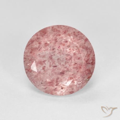 2.33ct Натуральный Светло-ярко-розовый Клубничный кварц, Круглый, Прозрачный