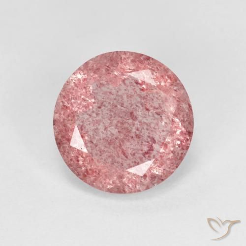 2.35ct Натуральный Светло-ярко-розовый Клубничный кварц, Круглый, Прозрачный