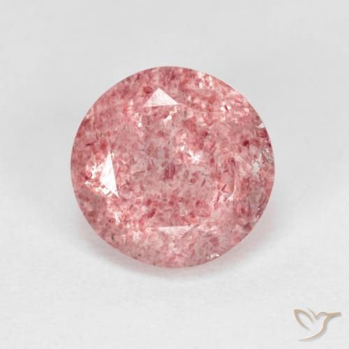 2.57ct Натуральный Светло-розовый Клубничный кварц, Круглый, Прозрачный
